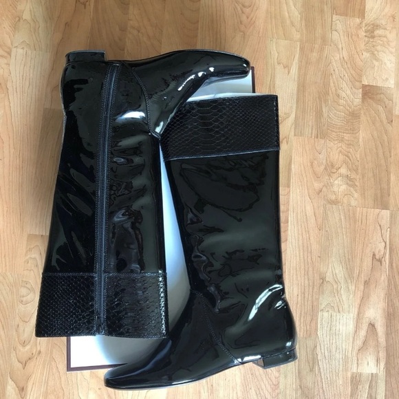 NWT Coach Black Patent Leather Dress Boot, Size 10 - Picture 2 of 4
